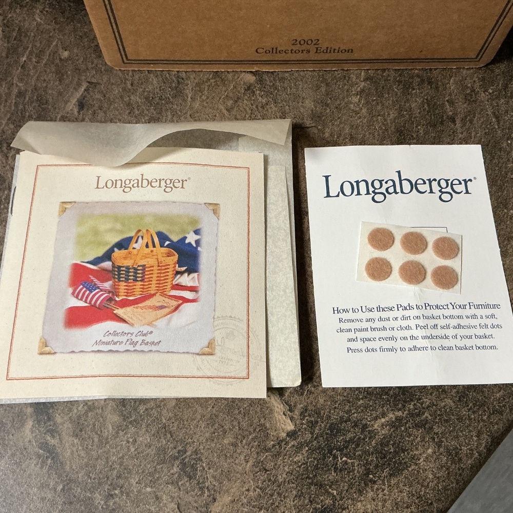 Longaberger Collectors Club Miniature Flag Basket Combo - Picture 7 of 8